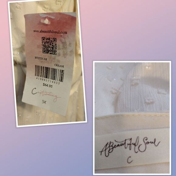 šNWT A Beautiful Soul C XL Boho PeasantāBlouseāSizeā3X - Picture 4 of 4